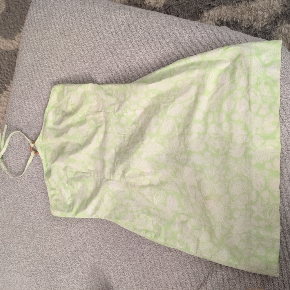 Lilly Pulitzer Y2K White Label Halter Dress Sea Animal Print